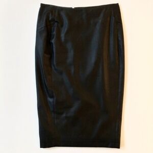 Black Faux Leather Pencil Skirt